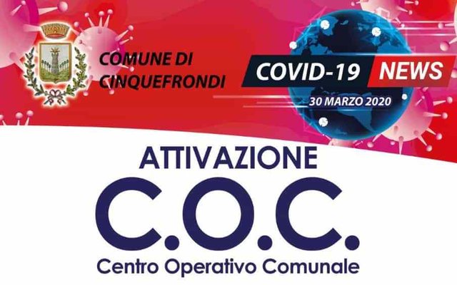 Coronavirus - Attivazione COC (Centro Operativo Comunale)