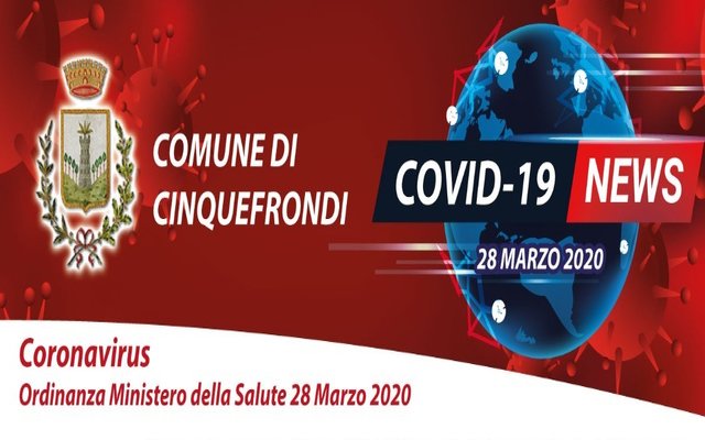 Coronavirus - Ordinanza Ministero della Salute 28 Marzo 2020